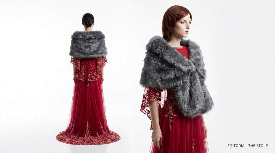 Luxurious Faux Fur  In Dark Gray – Elegance For Weddings And Winter Events - Grey - View 1