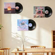 2D Flat Record Decoration Painting Hanging, 12 Inches, Retro Album Cover Theme Decoration Hanging, Bedroom, Study, Bar Wall Decoration, Photography Props - Multicolor - View 2