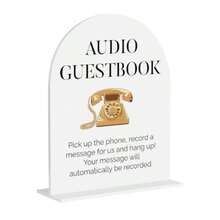 Guestbook Acrylic Sign Wedding Engagement Bridal Shower Decor For Modern Calligraphy Arch Acrylic Table Top Sign For Wedding Reception And Event Party 8x10 Inch - Audio - View 1