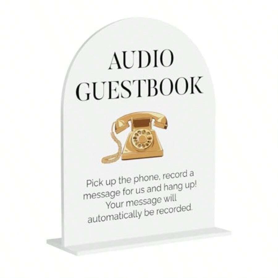 Guestbook Acrylic Sign Wedding Engagement Bridal Shower Decor For Modern Calligraphy Arch Acrylic Table Top Sign For Wedding Reception And Event Party 8x10 Inch - Audio - View 1