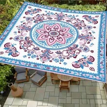 1 pieza Vela de sombra solar cuadrada con estampado geométrico de girasol fresco, adecuada para patio pequeño, piscina, área de ocio al aire libre de villa. Sombrilla de playa, tela de sombra solar para exteriores, toldo de playa, tienda de playa, sombra solar para patio, cenador al aire libre, cenador - Bohemia C - Ver 54