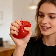 Icy Crystal Apple Squishy, Glossy Transparent Fruit Squeeze Toy, Smooth Deformable Stress Relief Toy, Suitable For Travel And Daily Relaxation - Multicolor - View 5