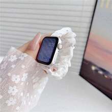 Adjustable Elastic Mesh Scrunchie Bracelet With Rhinestones Comfort Wrist Band For Apple Watch 38 42 46 49mm - E - 查看 10