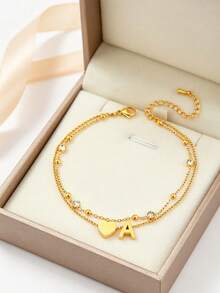 Pulsera femenina delicada, acabado brillante resistente a la corrosión, versátil para ir al trabajo - Dorado - Ver 2