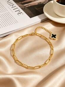Pulsera femenina delicada, acabado brillante resistente a la corrosión, versátil para ir al trabajo - Dorado - Ver 5