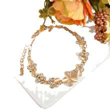 1 pieza Pulsera de moda con flores y cristales, accesorio de mano con flores dulces y frescas, joyería ajustable - Multicolor - Ver 6