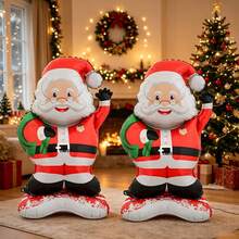 1/2pcs Christmas Standing Santa Claus Foil Balloon Indoor Holiday Scene Decoration Balloon - Multicolor - View 3