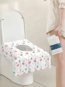 10pcs Disposable Toilet Seat Covers, Travel Essentials, Large Waterproof Toilet Pads, Suitable For Home, Travel, Public Restrooms, Full Coverage Toilet, Mother's Day Gift - Multicolor - View 2