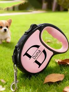 Customizable Retractable Pet Leash, Engraved With Pet Name, Personalized Dog And Cat Walking Leash, Suitable As Birthday, Mother's Day, Father's Day Gift For Pet Lovers, Family And Friends - Multicolor - View 2