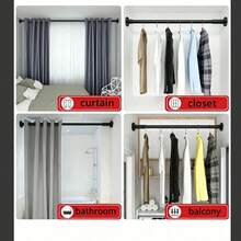 1-Piece Set Of Adjustable Stainless Steel Wardrobe Rods, Retractable Bathroom Towel Rods, Curtain Rods, Wardrobe Hanging Rods, Retractable Shower Curtain Rods, Balcony Rods, Without Drilling, Curtains, Doors And Clothing Bedrooms, Home Lockers, - A - View 3