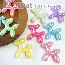 12 piezas Colgantes de Perro de Globo de Dibujos Animados DIY, Colores Aleatorios, Encantos de Perro de Acrílico Coloridos y Lindos, Adecuados para Llaveros Hechos a Mano, Fundas de Teléfono - Multicolor - Ver 15