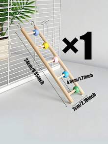 1 pieza Escalera de loro con cuentas de madera coloridas, escalera de entretenimiento con gancho para escalar de loro, adecuada para suministros de educación de aves, juguete de entretenimiento para aves domésticas, juego y descanso de aves domésticas, accesorios para jaula de aves, juguete para loro. - Talla única para todos - Ver 14