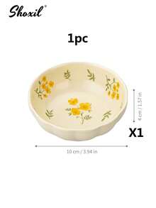 1/2/4/6/8pcs Cute Floral Ceramic Condiment Bowls, 3.9 Inch Flower Shaped Dipping Sauce Dishes, Small Yellow Floral Bowls Suitable For Sauces, Snacks, Desserts, Home Kitchen, Parties And Daily Tableware - Dipping Dishes - View 13