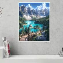 DIY 5D 鑽石畫套件-全鑽圓鑽、風景圖案、居家裝飾壓克力手工套組、無框創意鑽石畫禮品套件 - 無框 - 查看 9