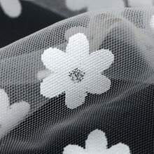 1pc 59x19.68inch(150x50cm) 100%Polyester Flower Mesh Fabric - Wedding Lace With Glittering For DIY Christmas Decorations - Premium Quality, Durable, Pre-Cut Geometric Polyester, Hand Wash Only, Easy To Use - Default - View 4