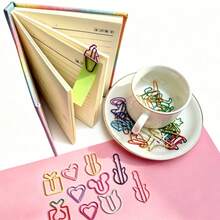 RIMEMO 30PCS Colorful Electroplated Metal Paper Clips Assorted Shape Bookmark Clips For Journal Planner Office School Supplies Stationery Organizer Decorative Holder Desk Accessories Back To - View 11