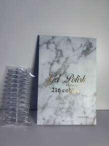 216 Colors Marble Texture Color Chart Book, Nail Gel Contrast Color Chart, Nail Studio Display Book, Nail Gel Contrast Color Chart Rack, Includes 480/240 Fake Nail Color Samples, Suitable For Individuals And Nail Enthusiasts - Multicolor - View 7