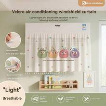 1 Air Conditioner Wind Deflector, Extendable Air Vent Cover With Adjustable Blades, Tool-Free And Drill-Free Installation, Universal Anti-Direct-Blow Vent Cover Suitable For Home And Office (Cute Animal Design). Air Conditioner Wind Deflector - Multiple Styles - View 2