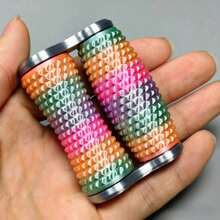 1pc Teen & Adult Small Creative 3D Printed Rotating Stress Relief Massage Roller Trainer, Spiky Roller Sleeve Pocket Palm Toy, Leisure Decompression Creative Gift - Multicolor - View 5