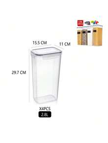 Multiple-Piece Set Of Airtight Plastic Storage Containers, Visible, Moisture-Proof And Leak-Proof Kitchen Dry Food Storage Boxes, Large Capacity Household Oatmeal, Nut, And Pasta Sorting And Labeling Airtight Container Set. - View 14