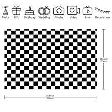 Black And White Checkered Birthday Party Decoration Backdrop Banner - Theme Party - Perfect Decoration - Bedroom Tapestry - Photo Background - Photography Prop - Multicolor - View 9