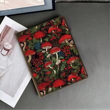 1件復古深森林紅色毒蠅傘蘑菇古董書頁印花平板保護殼，附筆槽，適用於 iPad 10代智能保護殼/Air 13(M3 2025)/Air 11/11(A16 2025)，兼容 Oppo Pad、MatePad、Pad、Honor Pad、Xiaoxin Pad - 彩色 - 查看 10