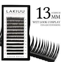 LAKIUU 12 Rows D Curl Pointed Flower-Shaped False Eyelashes, Pointed Fairy Eyelashes, DIY Wet Makeup Effect Cosplay Eyelashes, Grafted Cluster Dense Eyelashes, Length 8-15mm - D - View 9