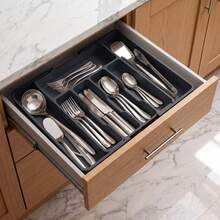 Extra Large Expandable Silverware Organizer, Food- Cutlery Flatware Organizer, Kitchen Utensil Drawer Organizer, Adjustable Silverware Holder For Spoons Forks Knives, House Decor, Kitchen Decor, Bathroom Decor, Bedroom Decor - View 10