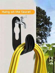1pc Water Hose Hook, Garden Hose Rack, Wall-Mounted Retractable Hose Storage Rack, Gardening Tool Faucet Hook, Water Hose And Hose Storage Organizer - A - View 3