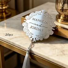 Personalized Acrylic Bookmarks With Tassels - Customized Engraved Elegant Round Bookmarks, Gold And Silver Mirror Acrylic, Suitable For Wedding Favors, Bridal Shower, Anniversary And Book Lovers' Decorative Bookmarks - Multicolor - View 17