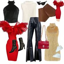 Multi-Piece Luxury Doll Clothing Sets, Designed For Fashionistas, Paired With Exquisite Accessories, Suitable For Various Occasions. Fits 11.5-12 Inch Dolls, 1/6 BJD Doll Clothes, Shoes, Hats, Bags, Earrings, Necklaces, Can Be Used As Holiday Gifts. - Multicolor - View 19