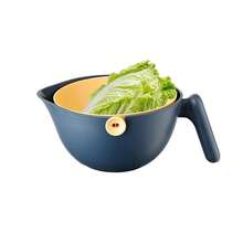 Bol Cu Doua Straturi, Flippy, Pentru Fructe, Legume, Cu Cos De Scurgere A Apei, 2L, Din ABS+PP, 29.9 X 22.5 X 11.8 Cm, Albastru-Portocaliu - Blue - View 2