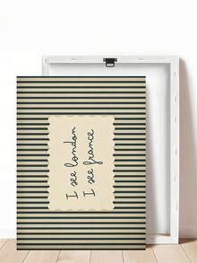 1pc Black Striped Toilet Paper "I See London I See France" Humorous Quote Wall Art Print "This Is A High-End Place" Canvas Poster Minimalist Bathroom Art, Vintage Striped Retro Bathroom Wall Art Print, Bathroom Gift Christmas Decor, Framed/Unframed - Letter - View 12