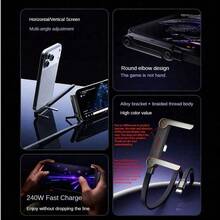 1pc 240W Fast Charging Cable With Stand, Say Goodbye To Wrist And Neck Discomfort! Built-In Foldable Stand, USB C-To-Type-C/Lightning Fast Charging Cable, Compatible With IPhone Series, Series And Other Android Devices, Suitable For Phone/Tablet/Laptop And Other Multiple Devices - 彩色 - 查看 3