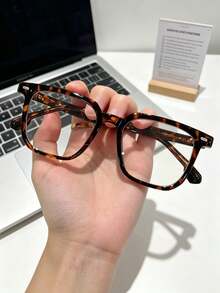1 Paar Damen-Brille mit quadratischem TR-Rahmen im Schildpatt-Muster, leicht, glänzend, Vintage Y2K Ins-Stil, für Schulanfang, Alltag, Büro und Campus - A - Übersicht 8