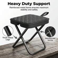 1 Stück verstärkter Outdoor-Klapphocker, faltbar, leicht und tragbar, stabil und sicher, geeignet für Camping, Angeln, Zeichnen, Innen- und Außenbereich, bequemer kleiner Klappstuhl, geeignet für Angeln/Strandurlaub, Pendeln, Picknick, Reiseessentials [geeignet für Gewicht bis zu 240 Lbs] - Verschiedenfarbig - Übersicht 11