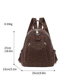 LECEY Women's Simple Backpack - Coffee - View 8