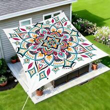 1 pieza Vela de sombra solar cuadrada con estampado geométrico de girasol fresco, adecuada para patio pequeño, piscina, área de ocio al aire libre de villa. Sombrilla de playa, tela de sombra solar para exteriores, toldo de playa, tienda de playa, sombra solar para patio, cenador al aire libre, cenador - Bohemia C - Ver 38
