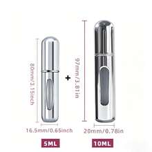 2件組 5ml & 10ml 香水瓶，底部填充式香水噴霧器 可重複填充金屬旅行分裝瓶 多色可選 - 彩色 - 查看 12