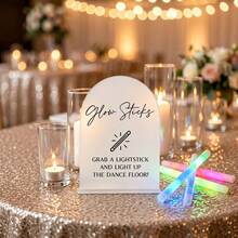 1pc Acrylic Glowing Stick Sign, Light Up Dance Floor, White Acrylic Wedding Party Event Supplies, Suitable For Wedding, Party, Concert, Bar Sign, Office And Shop Sign - A - View 6