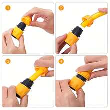 9PCS 1/2" Garden Hose Quick Connectors, Hose Joint Quick Connectors, Suitable For Hose Joint Irrigation System Garden Irrigation Plastic Car Wash, Used For Water Irrigation, Compatible With Car Wash Gun, Compliant With European And American Standards - A - View 4