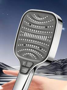 8-Mode Pressurized Filtration Square Shower Head Set, Large Panel Handheld Shower Head With 8 Adjustable Water Flow Modes, Durable Plastic Construction, Modern Fashion Style, G1/2 Universal Interface, Powerful Filtration Pressurized Square Shower Head And High-Flow Rain Shower System, Suitable For Home And Hotel Bathrooms, Essential Accessory For Modern Bathrooms And RV Bathrooms, Upgrade Your Bathroom, Provide Comfortable Bathing Experience, Ideal Choice For Holiday Gifts And Bathroom Renovation - Silver-c - View 5