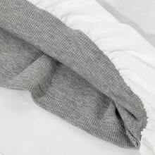 韓式休閒復古甜酷字母印花假兩件/解構短袖T恤，適合辦公、居家、日常夏季穿著 - 白色 - 查看 4