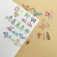RIMEMO 30PCS Colorful Electroplated Metal Paper Clips Assorted Shape Bookmark Clips For Journal Planner Office School Supplies Stationery Organizer Decorative Holder Desk Accessories Back To - View 5