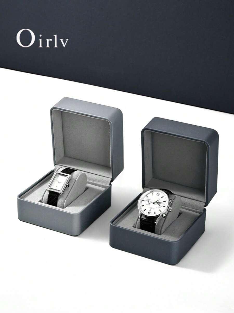 Oirlv Watch Gift Box PU Leather Watch Display Box Single Piece Packaging Portable Storage Jewelry Store Watch Pillow Accessory