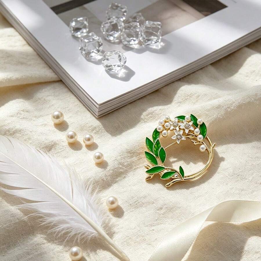 1pc Gardenia Flower Pearl Brooch, Mori Style Creative Minimalist Women ...