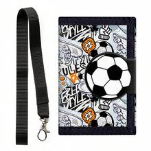 1pc Multifunctional Portable Snap-Button Tri-Fold Wallet, Halter Wallet With Detachable Lanyard, Card Holder With Zipper Coin Pocket, Multiple Card Slots And ID Window, Everyday Portable Wallet - Multicolor - View 17