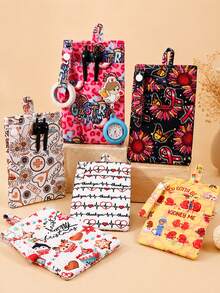 1pc Polyester 3-Layer Cartoon Print Pen Pouch With Pen Holder, Nurse Stationery Storage Bag, All Seasons,Bedroom Room Decor,Back To School - Multicolor - View 2