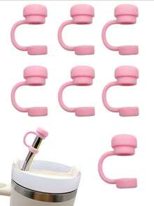 6pcs/2pcs Reusable Silicone Straw Caps, Compatible With Stanley Cups, Anti-Spill Anti-Leak Anti-Splash Anti-Dust Straw Covers, Suitable For Back To School Season - Multicolor - View 11