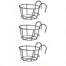 3/5/6/7/8/10/12pcs Fashionable Round Metal Hanging Planters - Suitable For Balcony, Garden And Indoor Decoration, Can Grow Succulents And Green Plants On Hanging Racks - A - View 18